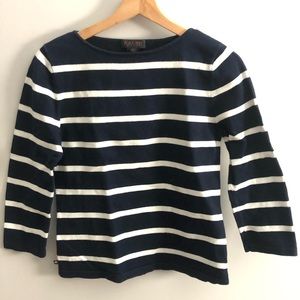Ralph by Ralph Lauren Navy and White Stripped Sweater | Medium
